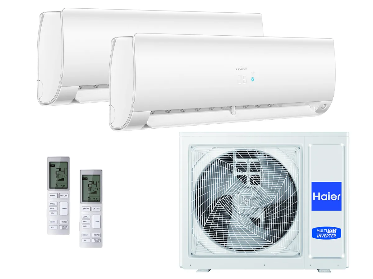 Set sistemului de climatizare Haier cu 2 unitati interioare 50 m²+25 m²