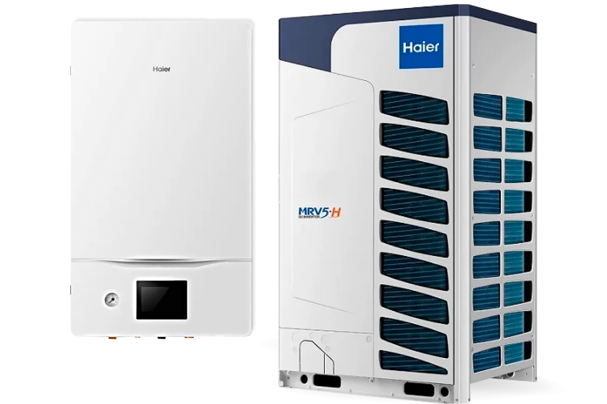 Pompă de căldură sistem split aer-apă Haier Extra MRV-5H AV08NMVETA-HYDROBOX HU310WVLNA (Putere 20 kw)