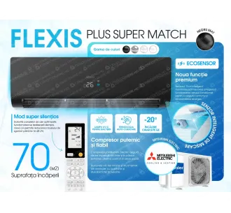 Conditioner HAIER FLEXIS Plus DC Inverter Super Match AS71S2SF1FA-BH-1U71S2SR2FA (negru mat)