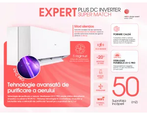 Condiționer HAIER EXPERT Plus DC Inverter Super Match AS50XCAHRA -1U50S2SJ2FA