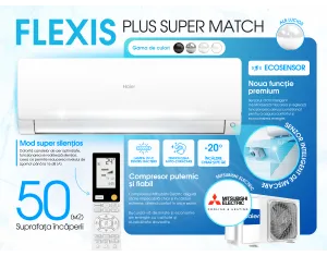 Conditioner HAIER FLEXIS Plus DC Inverter R32 Super Match AS50S2SF1FA-LW-1U50S2SM1FA (alb strălucitor)