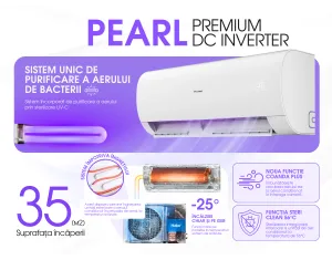 Condiționer HAIER PEARL Premium DC Inverter R32 AS35PBPHRA-PRE-1U35YEGFRA-H (Încălzire pîna la - 25°C)