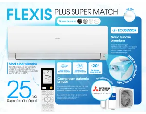 Conditioner HAIER FLEXIS Plus DC Inverter Super Match AS25S2SF1A-WH-1U25S2SM1FA (alb mat)