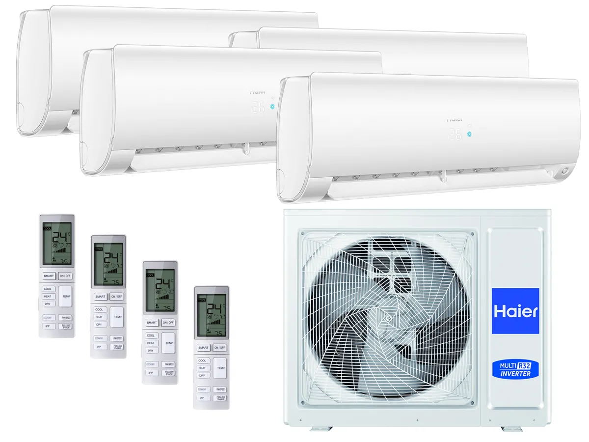 Set sistemului de climatizare Haier cu 4 unitati interioare 4x25 m²