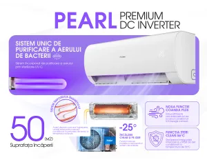 Condiționer HAIER PEARL Premium DC Inverter R32 AS50PDPHRA-PRE-1U50MEGFRA-H (Încălzire pana la - 25°C)