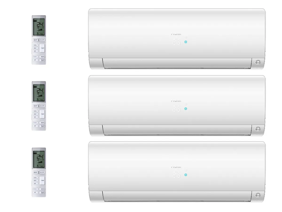 Set sistemului de climatizare Haier cu 3 unitati interioare 50 m² + 2х25 m²